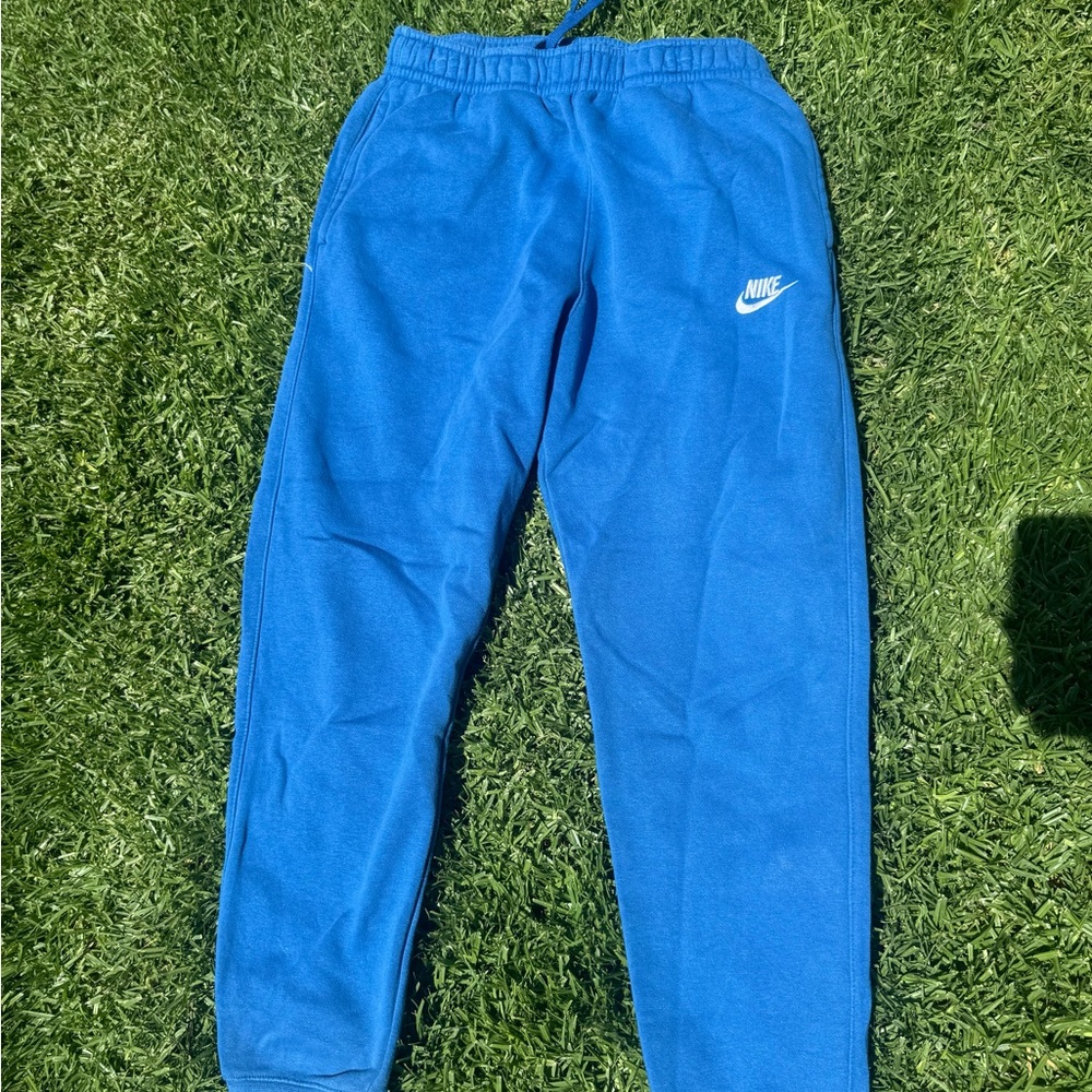 Nike Blue Tapered Sweatpants with Elastic Waistband